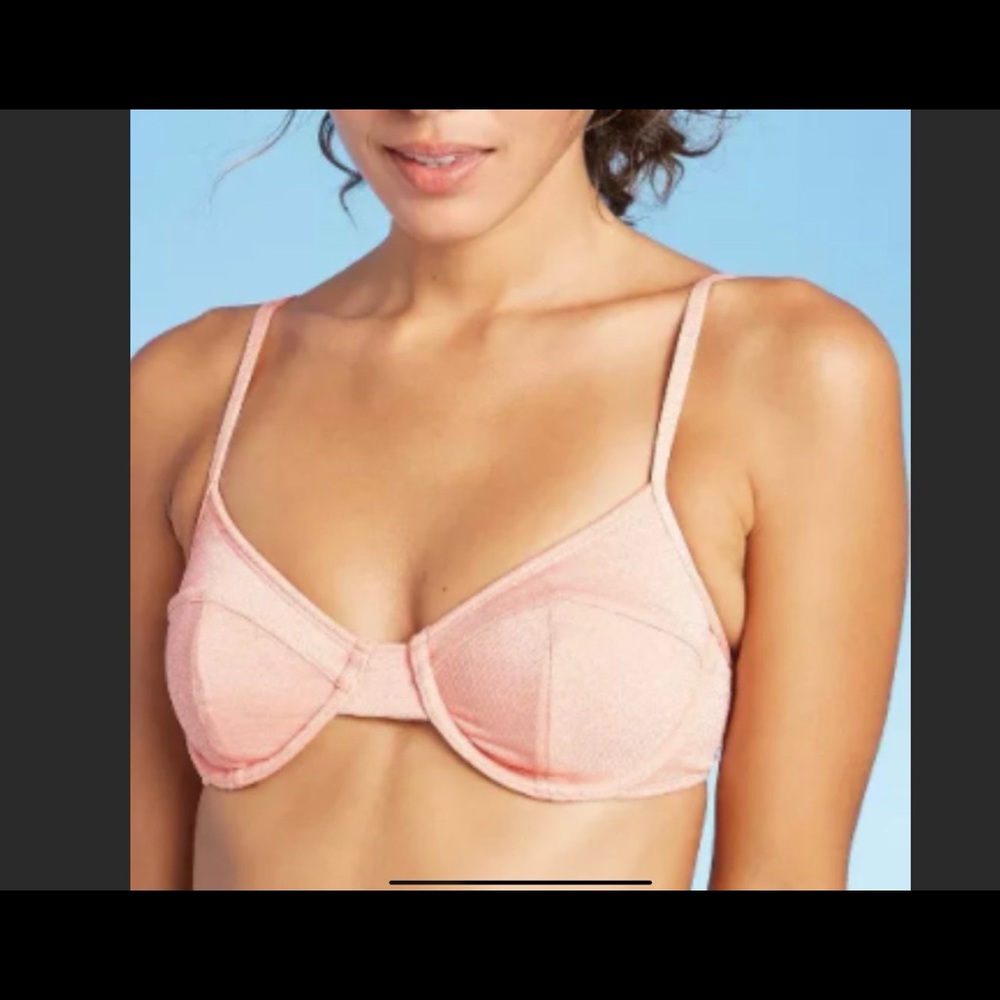 Xhilaration pink metallic bikini top Size medium
